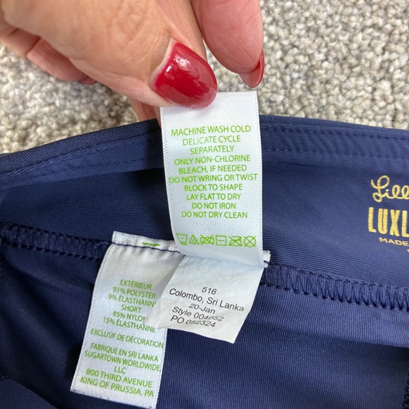 Lilly Pulitzer Luxletic Skort Size S Navy Blue Scallop Trim Golf Tennis Athletic - Picture 6 of 7